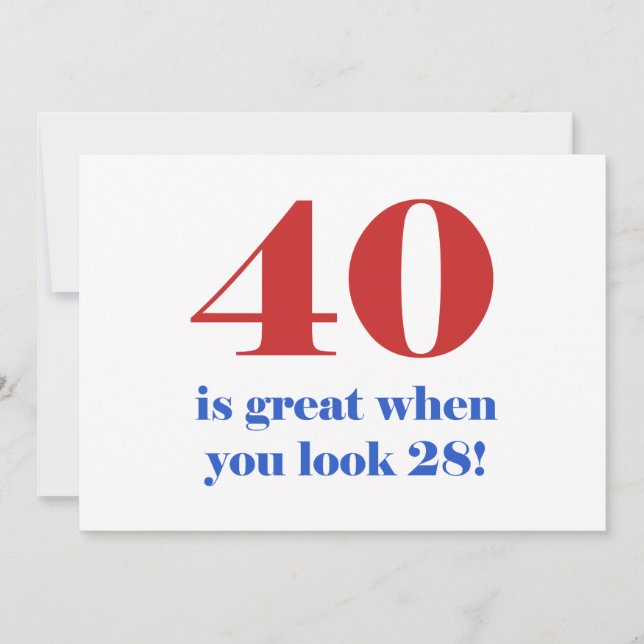 Carte Cadeaux d'Humour du 40e anniversaire (Devant)