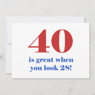 Carte Cadeaux d'Humour du 40e anniversaire