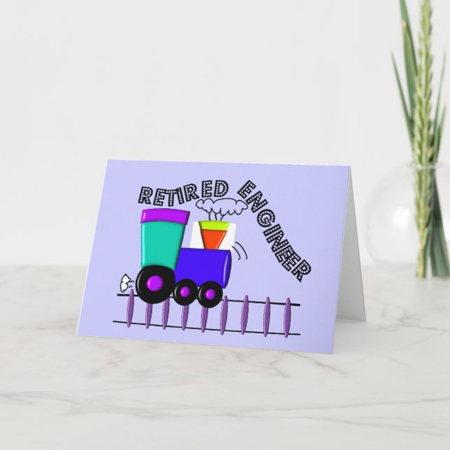 Carte Cadeaux d'ingénieur de train à la retraite (Devant)