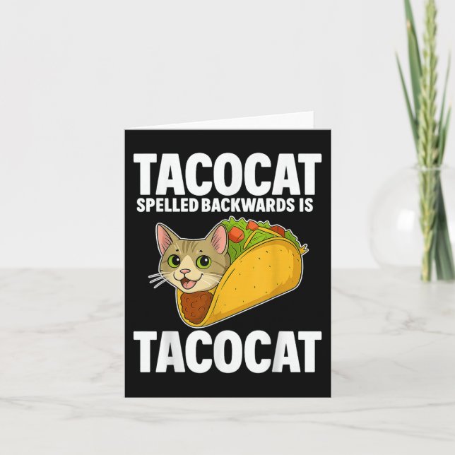 Carte Cadeaux drôles de chat Tacocat écrit à l'envers Ho (Devant)