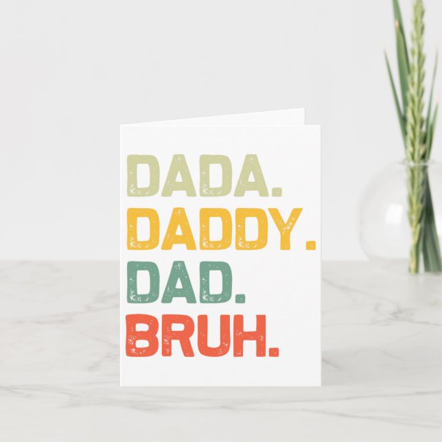 Carte Cadeaux drôles de papa dada papa bruh pour hommes  (Devant)