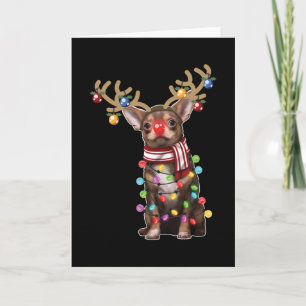 Carte Cadeaux drôles de vacances de Noël de chien de Chi