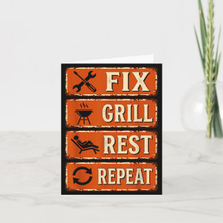 Carte Cadeaux Drôles pour Papa Hommes Réparer Grill Rest