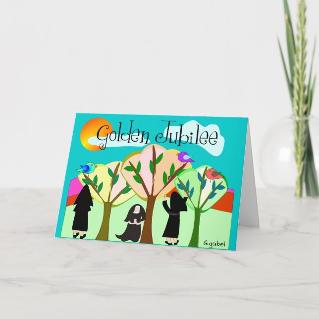 Carte Cadeaux du jubilé d'or de la religieuse catholique (Devant)