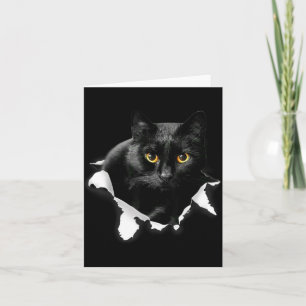 Carte Cadeaux en tissu déchiré de chat noir pour amateur