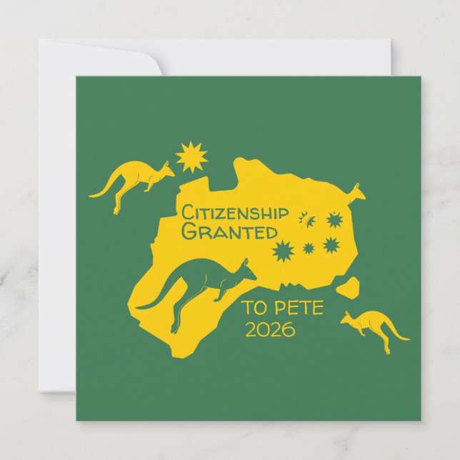 Carte Cadeaux Parti de Citoyenneté Australienne (Devant)