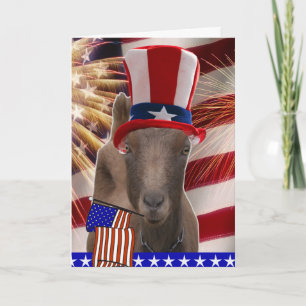 Carte CADEAUX PATRIOTIQUES de CHÈVRE 4 juillet