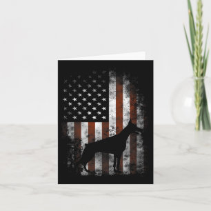 Carte Cadeaux patriotiques Doberman Pinscher Drapeau Amé