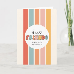 Carte Cadeaux personnalisés rétro pour meilleures amies 