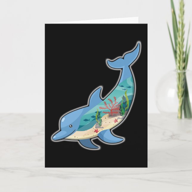 Carte Cadeaux Thèmes Dauphin Dauphins Animaux Marins (Devant)