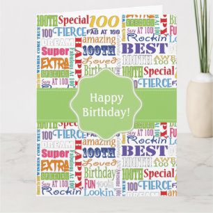 Carte Cadeaux Uniques Et Spéciaux 100e Fête Anniversaire