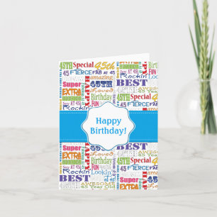 Carte Cadeaux Uniques Et Spéciaux De Fête Du 45E Anniver