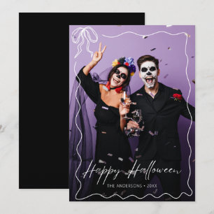 Carte Cadre à Arc Fantaisiste Bonne Fête d'Halloween Pho