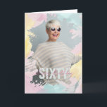 Carte Cadre d'anniversaire avec coup de pinceau à l'aqua<br><div class="desc">Des couleurs modernes et une typographie amusante superposent votre photo choisie avec un message personnalisé à l'intérieur. Se souvenir de votre proche le jour de son anniversaire avec une carte montre déjà que vous vous en souciez,  mais si vous l'aimez vraiment,  une carte personnalisée est indispensable !</div>