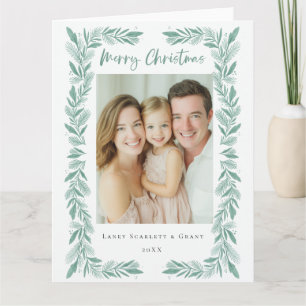 Carte Cadre de brin vert Noël classique