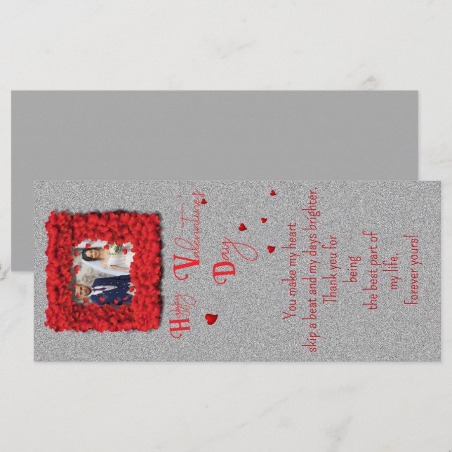Carte Cadre de cœur élégant  (Devant / Derrière)