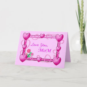 Carte Cadre de coeur - Fête des mères