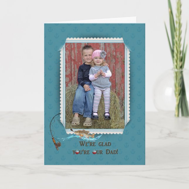 Carte Cadre de Fête des pères de pêche (Devant)