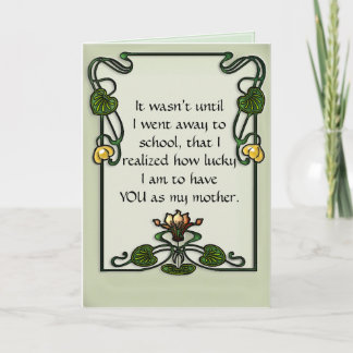 Carte Cadre de nénuphar de Nouveau d'art sur le Celadon