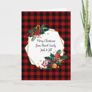 Carte Cadre de Noël familial avec des noms