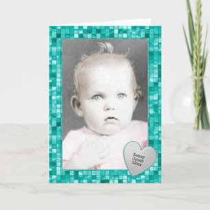 Carte Cadre de photo - motif décoratif turquoise de
