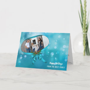 Carte Cadre de ruban de Noël avec nœud