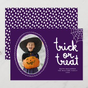 Carte Cadre Dessiné à la Main Trick Or Treat Halloween P