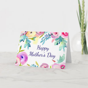 Carte Cadre floral de printemps à l'aquarelle personnali