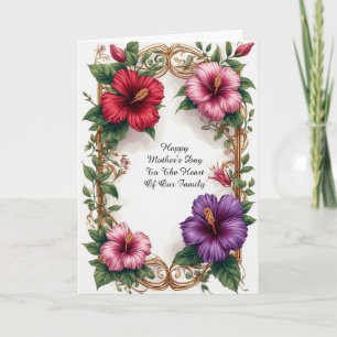 Carte Cadre floral d'Hibiscus tropical orné