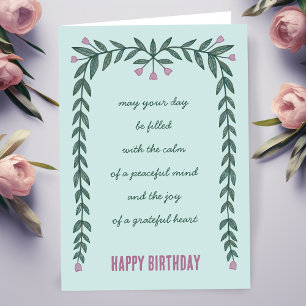 Carte Cadre Floral Inspiration Mindful Joyeux Anniversai
