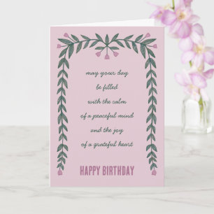 Carte Cadre Floral Inspiration Mindful Joyeux Anniversai