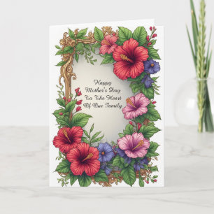 Carte Cadre floral orné d'Hibiscus tropical