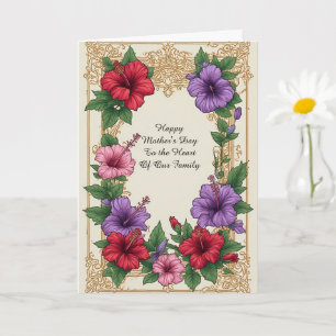 Carte Cadre floral orné d'Hibiscus tropical