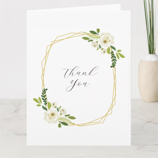 Carte Cadre Floral Rose Blanche Luxueux (Devant)