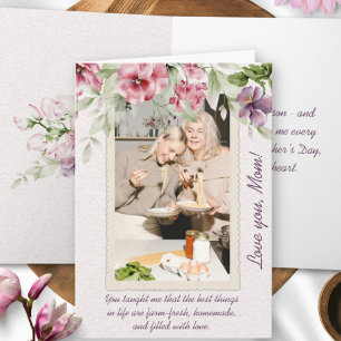 Carte Cadre Floral Rose Photo Frais de la Ferme Fête des