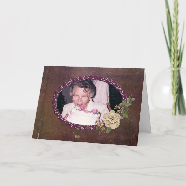 Carte Cadre photo de naissance ovale (Devant)