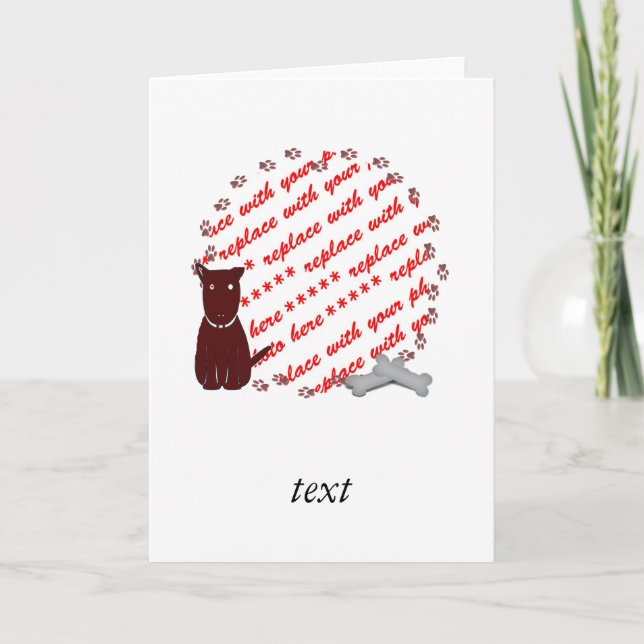 Carte Cadre photo Empreintes de pattes de chien (Devant)