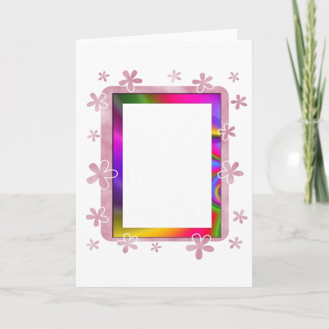 CARTE CADRE PHOTO FLORALE (Devant)