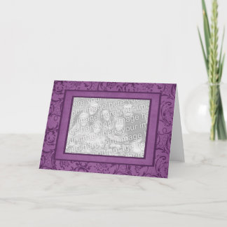 Carte Cadre photo profond en damas violet