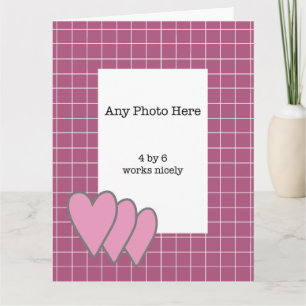 Carte Cadre rose Autour De Votre Photo