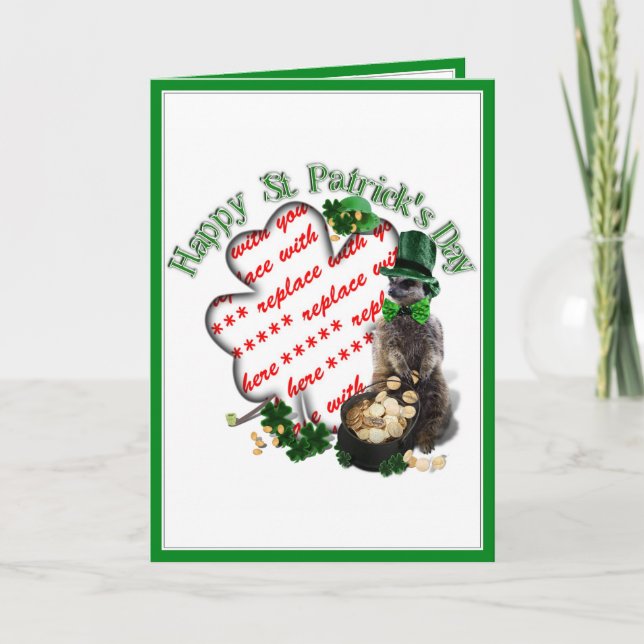 Carte Cadre Trèfle de la Chance pour la Saint-Patrick Me (Devant)