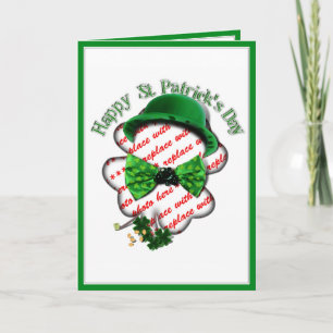 Carte Cadre Trèfle de la Saint-Patrick avec Lien Réglabl