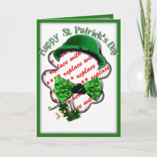 Carte Cadre Trèfle de la Saint-Patrick avec Lien Réglabl