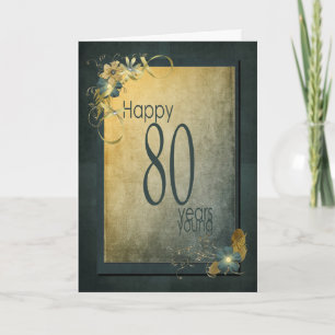 Carte Cadre vintage de 80e anniversaire