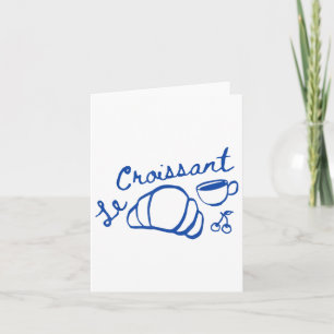 Carte Café & amp ; Croissant Français Retro Vintag Graph