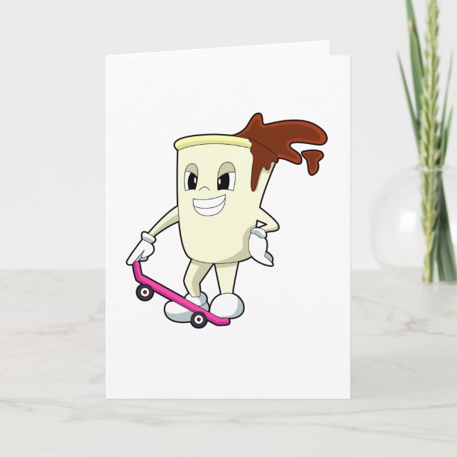 Carte Café comme Patineur avec Planche à Roulettes (Devant)