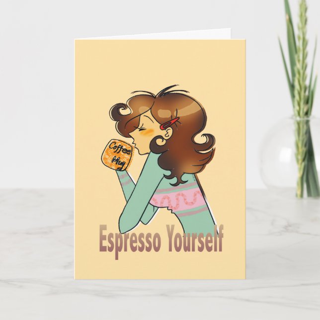 Carte Café d'anniversaire préparé avec joie Art (Devant)