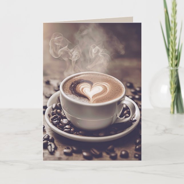 Carte Café de la Saint-Valentin avec cœur (Devant)