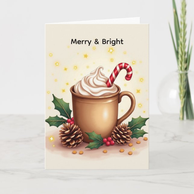Carte Café de Noël Merry & Bright (Devant)