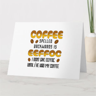 Carte Café épelé vers l'arrière Amateur de café